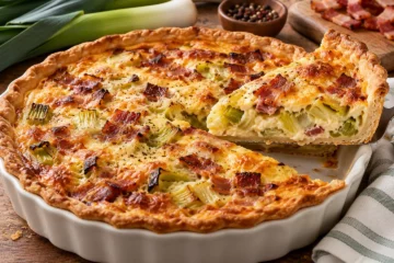 Quiche aux poireaux et bacon