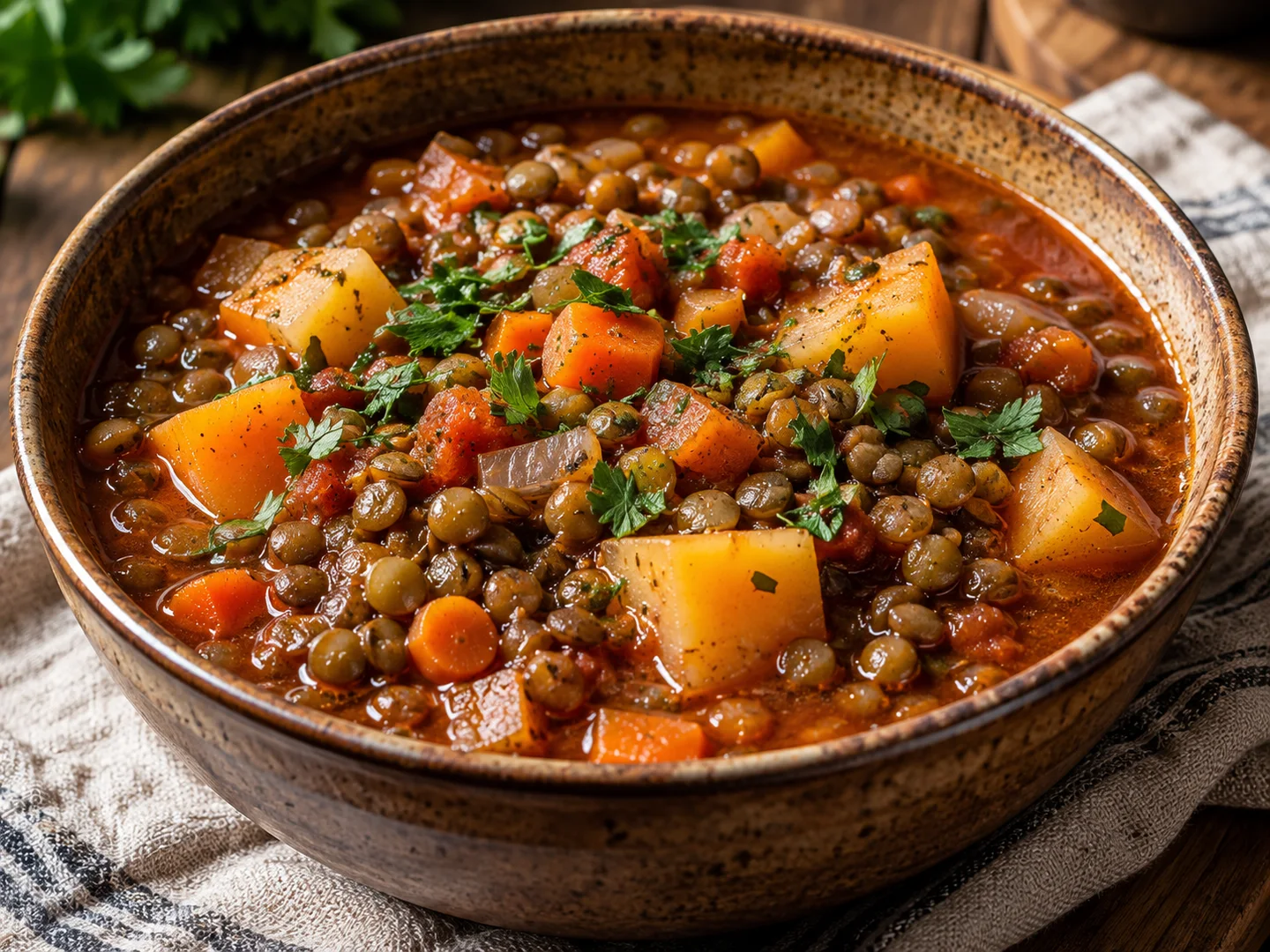 RagoÃ»t de rutabaga et lentilles vertes