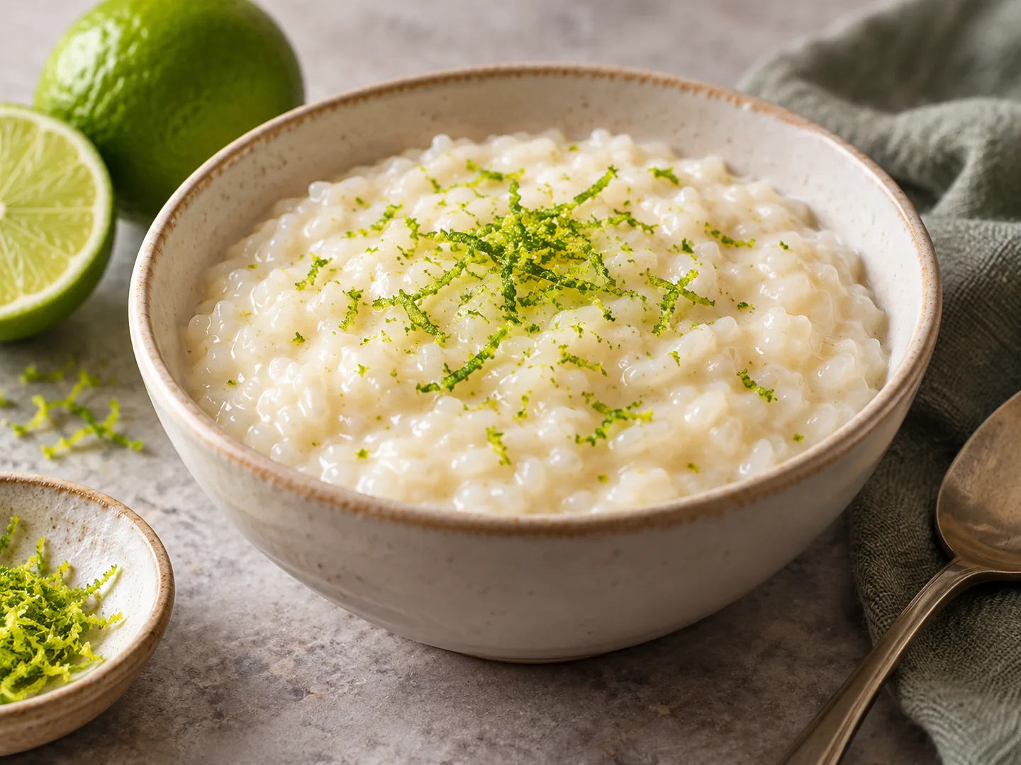 Riz au lait crÃ©meux au zeste de citron vert