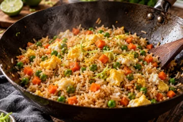 Riz sautÃ© au citron vert avec lÃ©gumes et Å“ufs