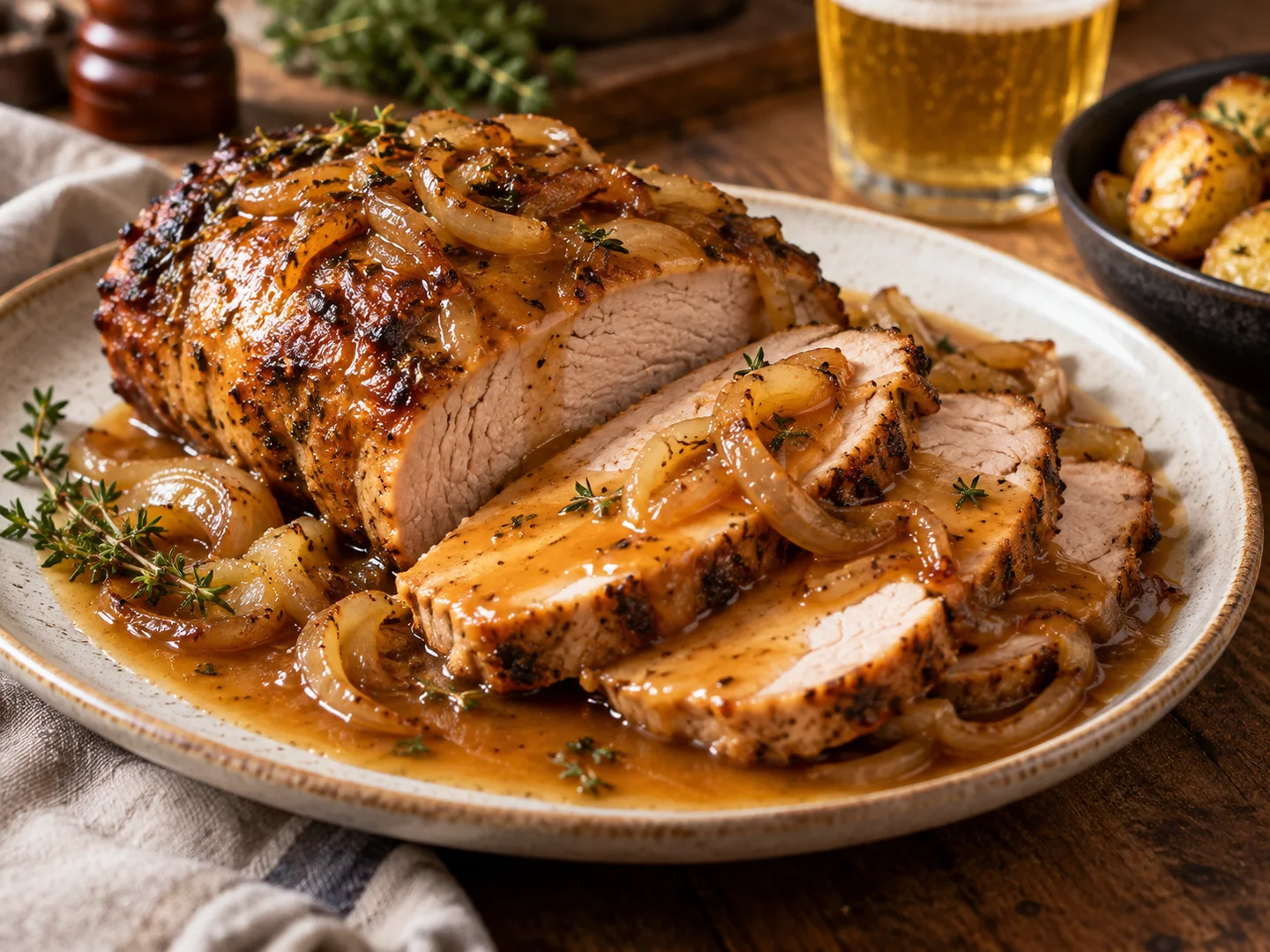 RÃ´ti de porc Ã  la biÃ¨re blonde