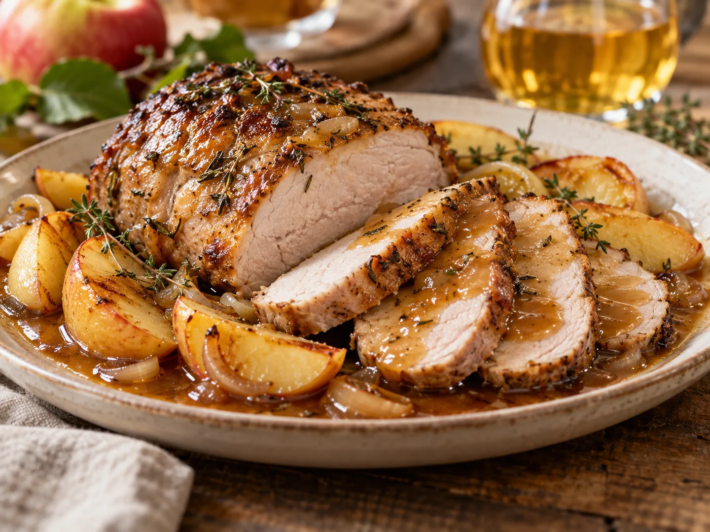 RÃ´ti de porc au cidre et pommes