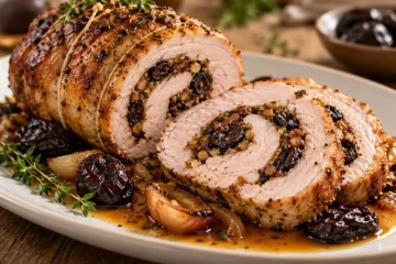 RÃ´ti de porc farci aux pruneaux