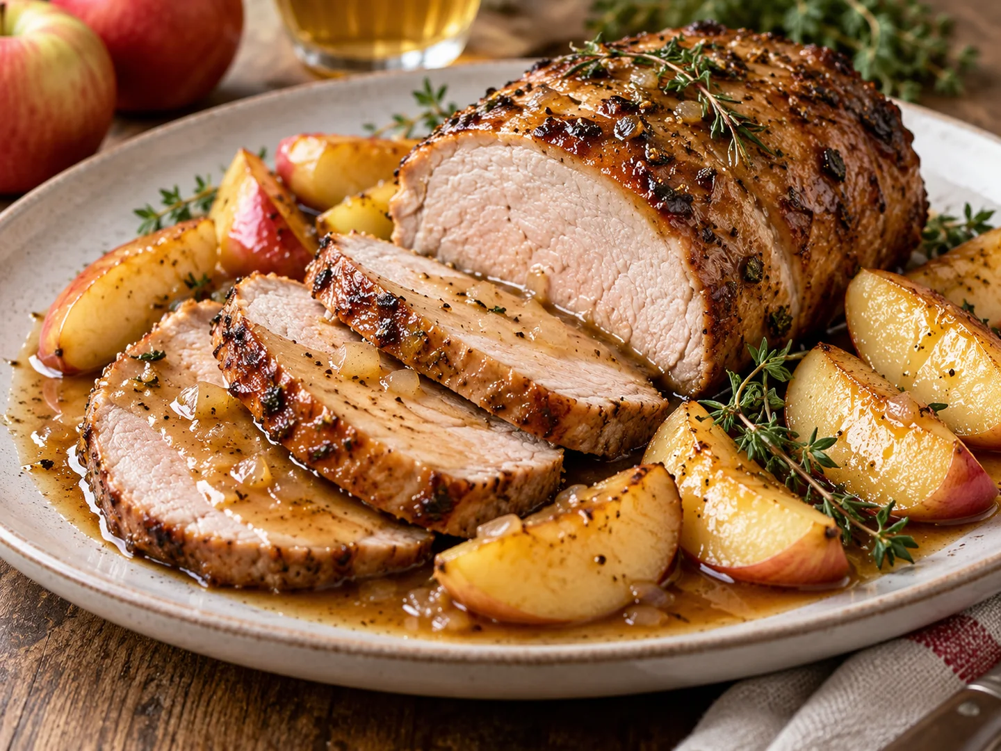RÃ´ti de porc aux pommes et au cidre