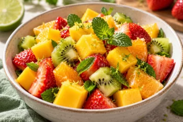 Salade de fruits frais au citron vert et menthe