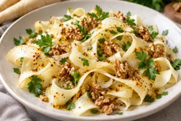 Salade de panais rôti, noix et mâche