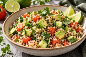 Salade de quinoa, lÃ©gumes et citron vert