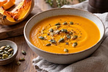 Soupe de butternut rÃ´tie, orange et veloutÃ©e