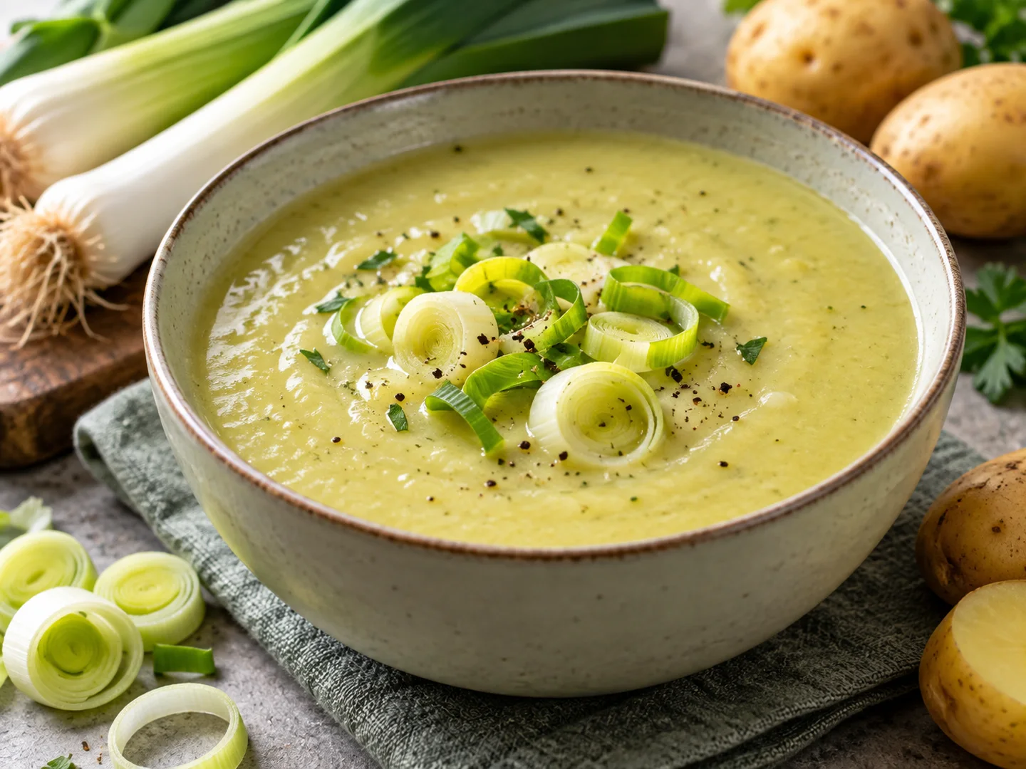 Soupe de poireaux et pommes de terre