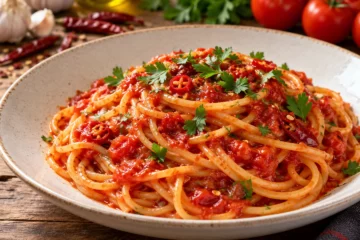 Spaghetti Ã  la sauce tomate pimentÃ©e arrabbiata