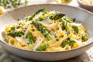 Tagliatelles aux asperges vertes et parmesan