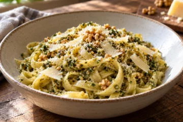 Tagliatelles au pesto de noix