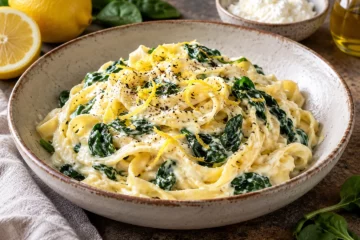 Tagliatelles aux Ã©pinards, ricotta et citron