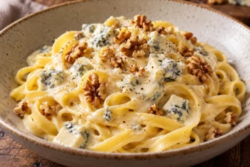 Tagliatelles au gorgonzola et noix