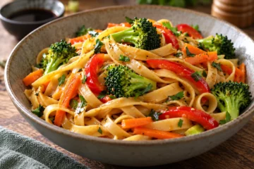 Tagliatelles aux lÃ©gumes croquants et sauce soja