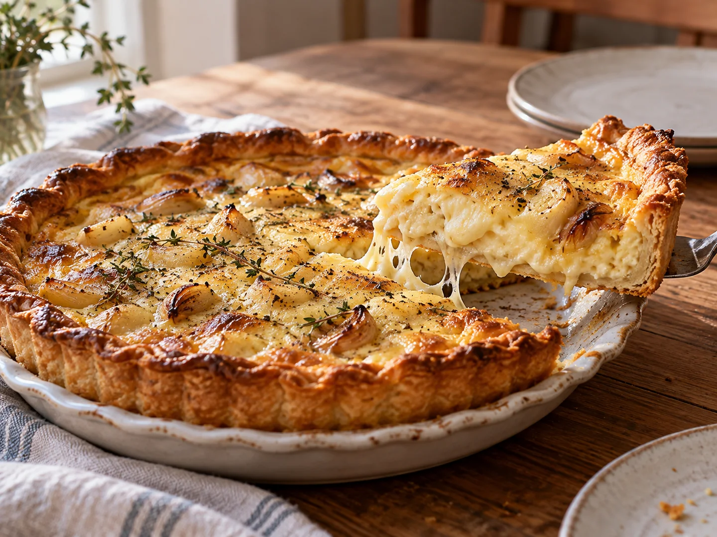 Tarte Ã  lâ€™ail confit et au fromage