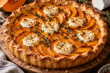 Tarte Ã  la courge rÃ´tie et au chÃ¨vre