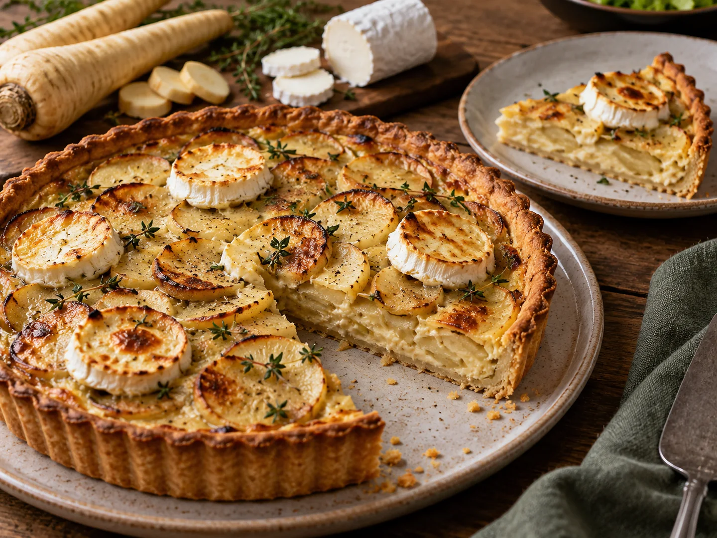 Tarte au panais rÃ´ti et chÃ¨vre