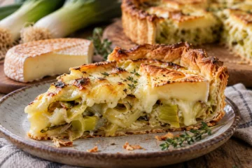 Tarte aux poireaux et reblochon
