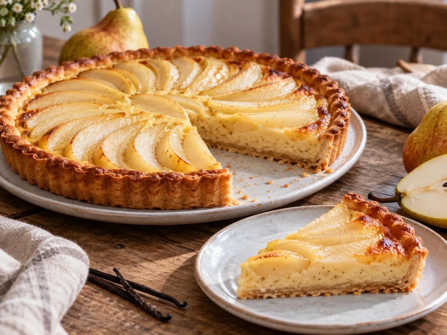 Tarte aux poires et vanille
