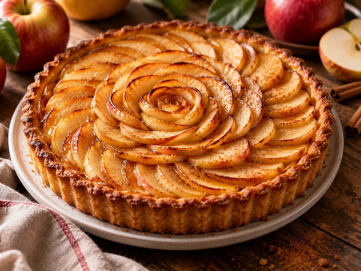 Tarte aux pommes et cannelle