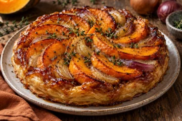Tatin salÃ©e de courge et oignons