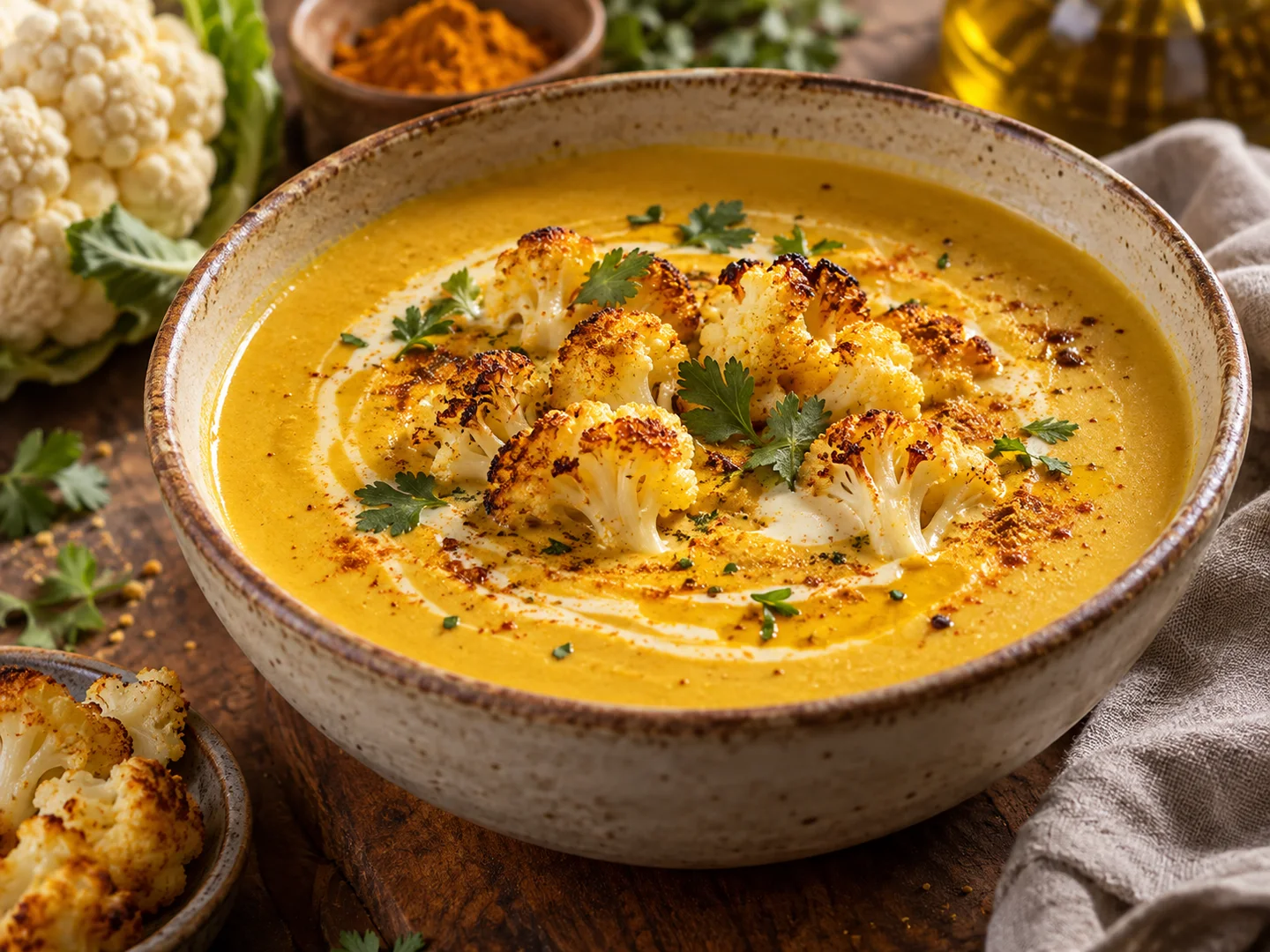 VeloutÃ© de chou-fleur rÃ´ti au curry