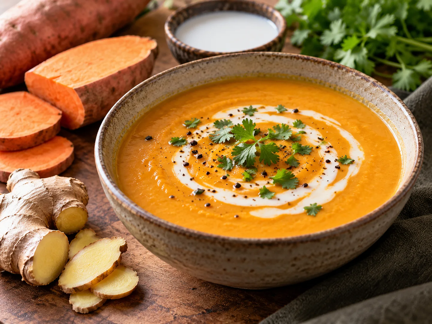 VeloutÃ© de patate douce au gingembre