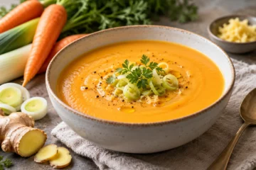VeloutÃ© de poireaux et carottes