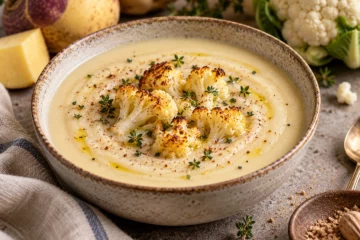 VeloutÃ© de rutabaga et chou-fleur rÃ´ti