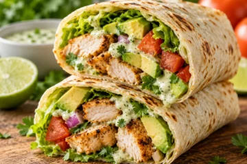 Wraps au poulet, avocat et citron vert